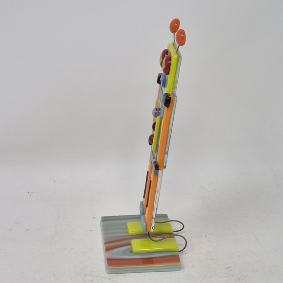Fused Glass Standing Robot Multi Colored - Picture 4 of 5